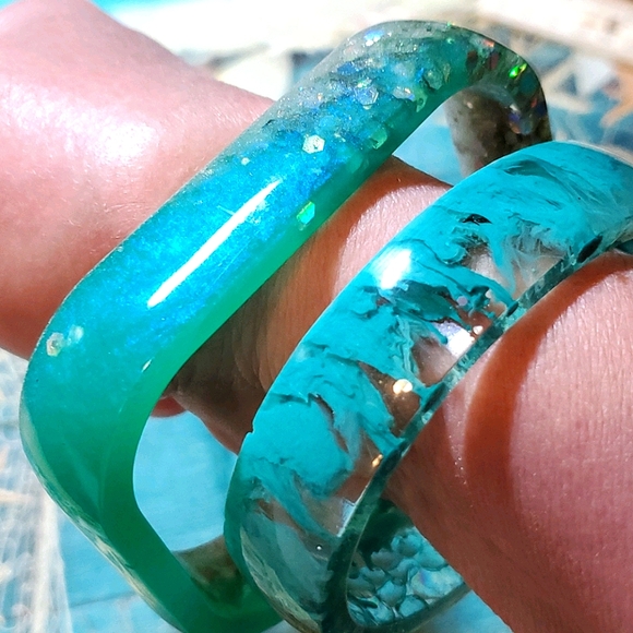 SOLD....Bracelets resin epoxy great to wear on the beach - Picture 5 of 17